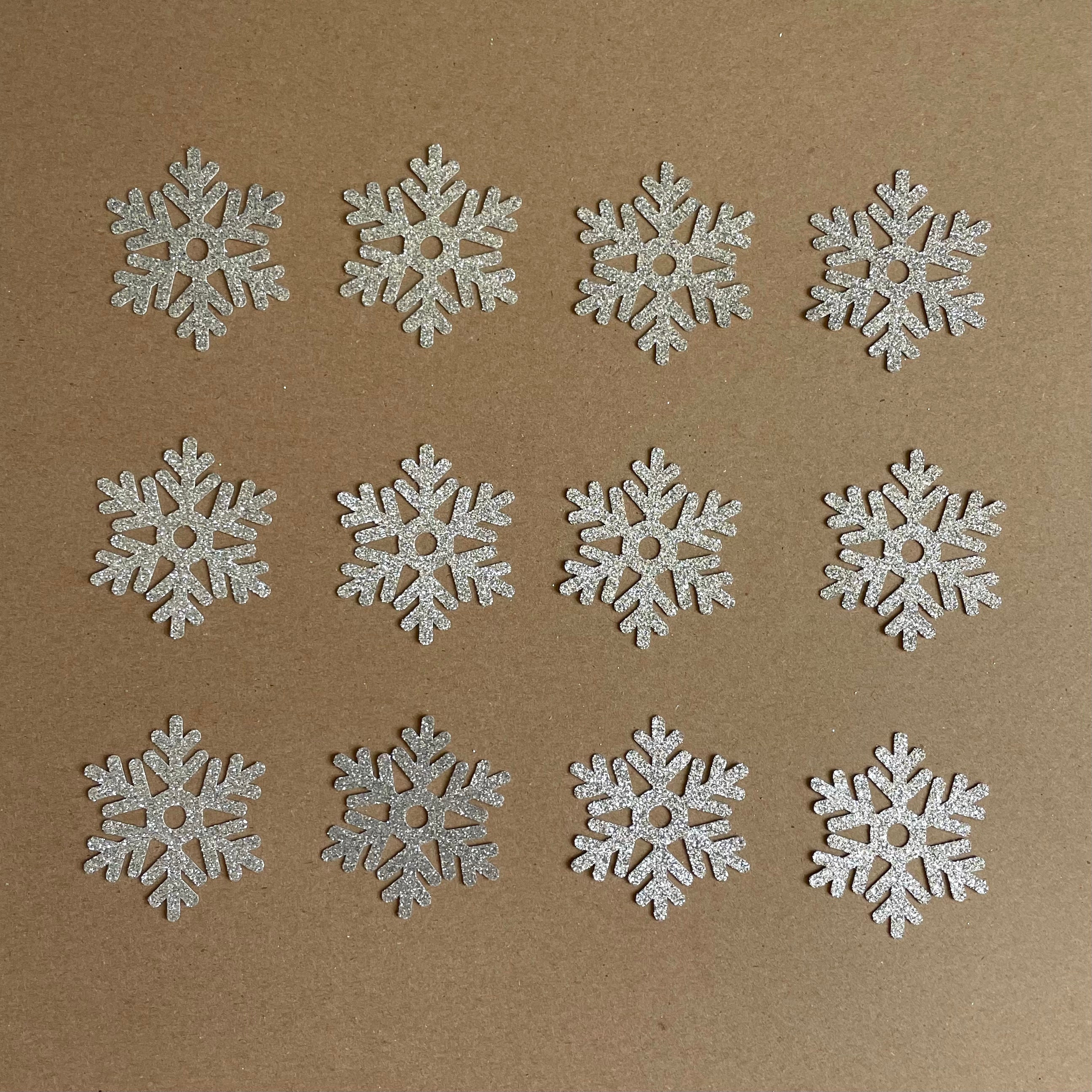  Unique Glittery Snowflake Cutouts, Assorted Designs