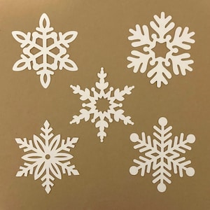 Snowflake Die Cuts - Choose Your Size - Add a Hole for Hanging - Christmas - Holiday - Decorations - 110lb Cardstock - Assortment 3