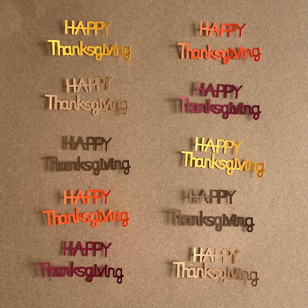 10 Happy Thanksgiving Die Cuts - Fall Colors - Paper Crafts - Party - Celebration - Cardmaking - Srapbooking - Decoration Set 5610