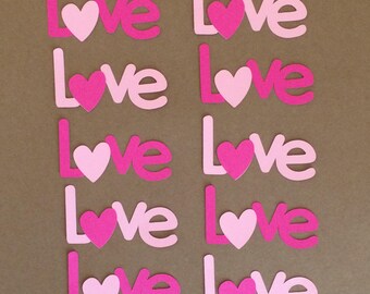 10 Love Die Cuts for Paper Crafts Set #5611