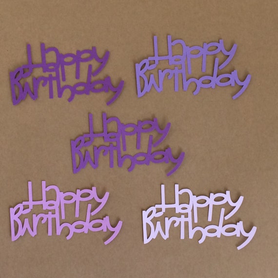 10 Purple Happy Birthday Die Cuts for Paper Crafts Set 5244 | Etsy