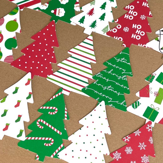 30 3.5 X 2.4 Christmas Tree Die Cut Christmas Cardstock Holiday