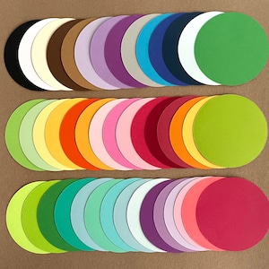 44 - 3” Circle Die Cuts - Round - Circular - Bright Colors - Assortment - Shape - Colorful - Card Making - Invitation - Scrapbook Set 526