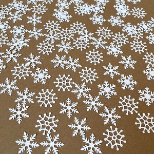 100  - 1” White Shimmer Snowflakes - Shimmer Front - Plain White Back - Die Cuts - Paper Craft - Embellishments - Cards - Confetti- Set 8500