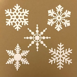 Snowflake Die Cuts - Choose Your Size - Add a Hole for Hanging - Christmas - Holiday - Decorations - 110lb Cardstock - Assortment 2