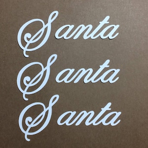 10 - 1.5  inch Tall Santa Die Cuts for Paper Crafts in White Set #5546
