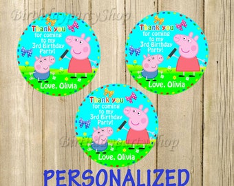 peppa pig favor tags etsy