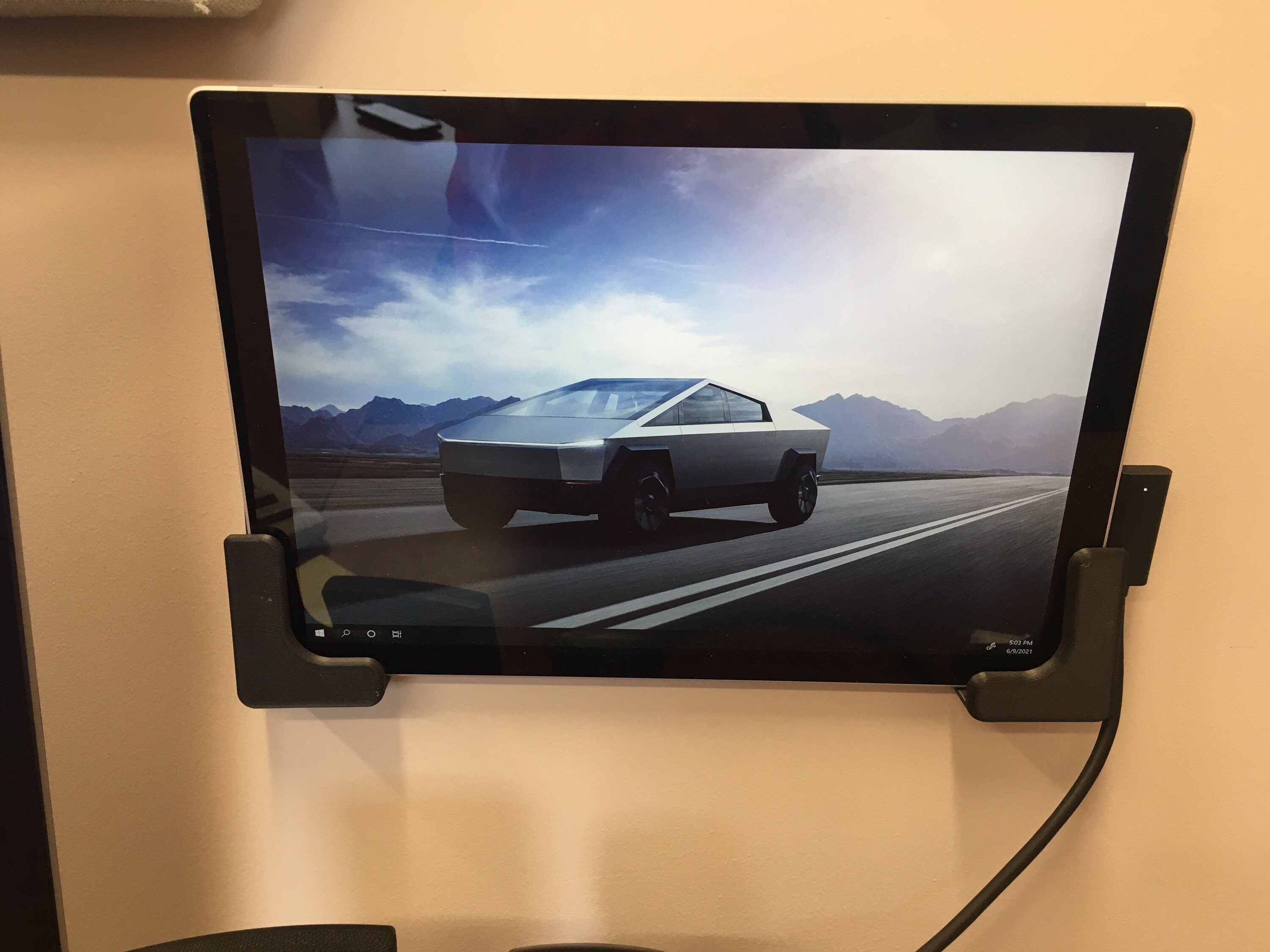 3D Printed Computer Tablet Wall Mount Stand Max of 0.787" (2 cm) thickness Screw-in Horizontal or Vertical Mount