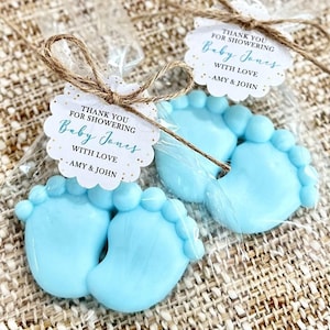 Boy Baby Shower Soap Favors - Gift Decoration Party Oh Theme Birthday Decor Babyshower Sprinkle For Guests in Bulk Blue It's A Boy Son Ideas