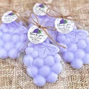 Big Grape Soap Favors - Winery Wedding Decorations, Wine Tasting Vineyard Event Party Decor, Kids First Second Fruit Themed Birthday Gift