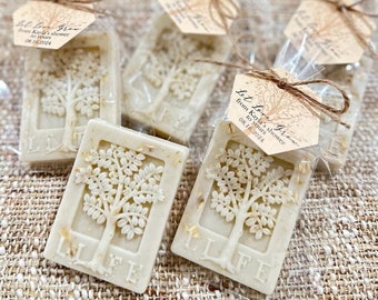 Honey Oatmeal Tree Soaps - Let Love Grow Baby Shower Favors for Guests in Bulk Woodland Bridal Party Boy Girl in Bloom Mountain Forest Theme