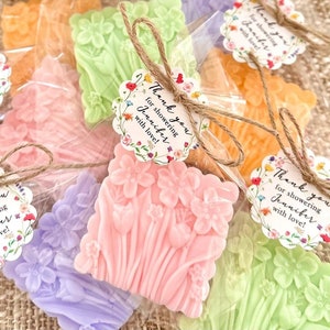 Wildflower Soap Favors - Baby Shower Decor Baby in Bloom Wild One Boho Floral Girl Garden Field Wedding Bridal Decoration for Guests in Bulk