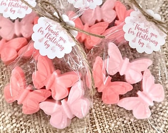 Butterfly Soap Favors - Baby Shower Decorations Girl, Party Bridal Shower Favors for Guests in Bulk, Quinceanera Theme Decor Babyshower Pink