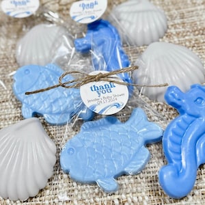Ocean Themed Soaps - Under the Sea Baby Shower Favors, Nautical Party Fish Beach Creatures Mermaid Pool Birthday Ahoy Its a Boy Decorations