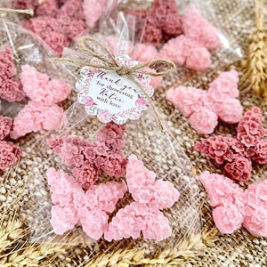 Flower Butterfly Soaps - Baby Shower Favors, In Bloom Sprinkle Tea Party, Little Girl is On Her Way Decor, Bridal Guest Thank You Gift Bulk