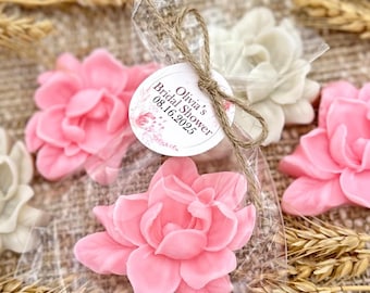 Magnolia Flower Soap Favors - Baby Shower Party, Girl is In Bloom Gift for Guests in Bulk, Bridal Wedding Flower Wildflower Birthday Decor