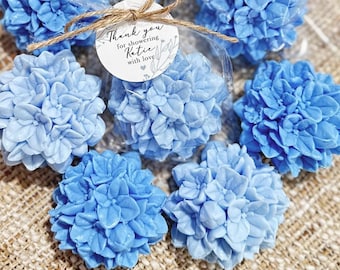 Hydrangea Soap Favors - Bridal Shower Gift for Guests in Bulk, Dusty Something Blue Before I Do Bride Crew Wedding Flower, Baby Party Decor