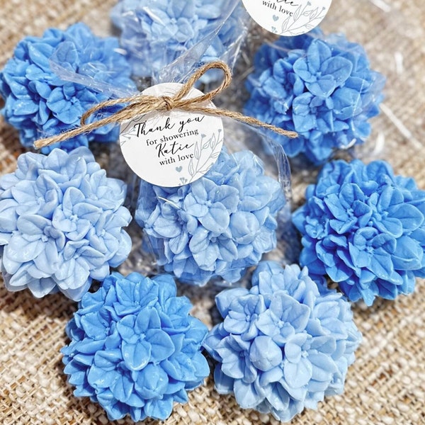 Hydrangea Soap Favors - Bridal Shower Gift for Guests in Bulk, Dusty Something Blue Before I Do Bride Crew Wedding Flower, Baby Party Decor