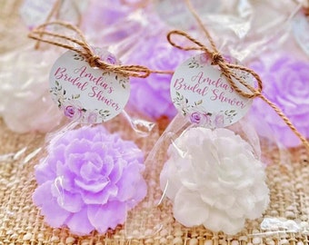 Purple Floral Soap Favors - Lavender Bridal Shower Wedding Baby Girl Decoration Party Bridesmaid Gift Kids Adult Gift for Guests in Bulk