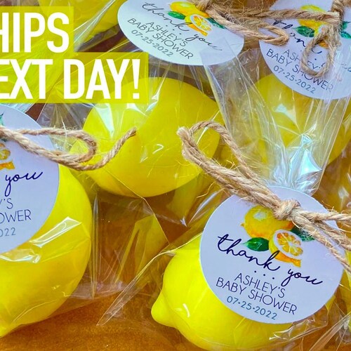 Lemon Soap Bridal Shower Favors Lemon Baby Shower Decor Boy Etsy