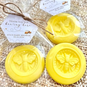 Bee Party Soap Favors - Baby Shower Mommy Theme Decorations, Bridal Wedding Meant To Bee, First Bee Day Birthday Gift for Guests in Bulk