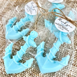 Nautical Soap Favors - Baby Shower Party, Wedding Bridal Anchor Theme Decor, Gift for Guests in Bulk Ahoy Its a Boy Ocean Under Sea Birthday