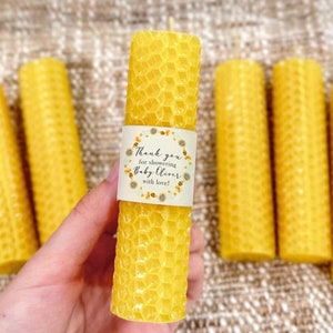 100% Pure Beeswax Candles - Bee Themed Baby Shower Favors, What Will Party Honey Gift for Guests in Bulk Wedding Bridal Shower First Bee Day