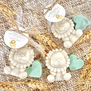 Cute Lion Soap Favors - Safari Baby Shower Party, Animal Decor Girl Boy, Boho Jungle Kid, Wild One First Birthday, Thank You Guest Gift Bulk