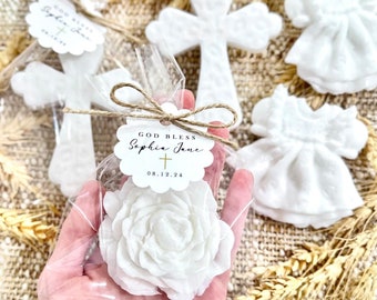 Baptism Soap Favors Girl - Christening First Holy Communion Party Cross Souvenir Baby Shower Birthday Gift for Guests in Bulk