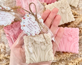 Wildflower Soap Favors - Baby in Bloom Shower Favors Girl, Bridal Party Bachelorette Wedding Decoration Garden Flower Gift for Guest in Bulk