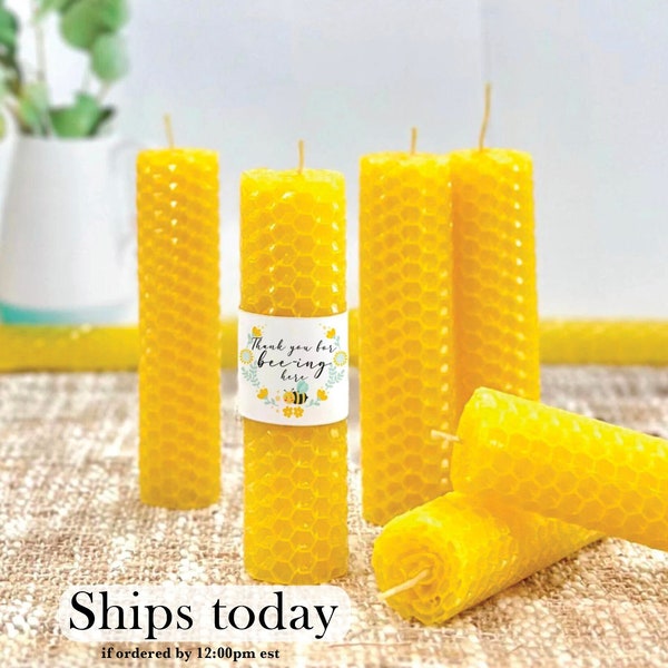 Beeswax Candles - Bee Party Favors Baby Shower Decoration Honey Bridal Gift for Guests in Bulk Bumble Themed Queen Mommy to What Will it Bee