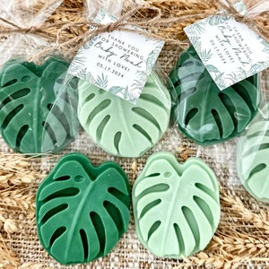Safari Leaf Soap Favors - Jungle Baby Shower Decorations Greenery Leaves Girl Boy Gift for Guests in Bulk Wild One Theme Kids Birthday Party