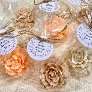 Floral Soap Favors -- Bridal Shower Favors, Baby Shower Decorations Girl, Flower Rose Wedding Favor for Guests in Bulk, Shower Favor Girl