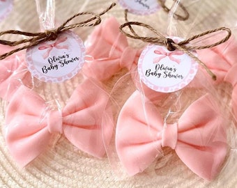 Pink Bow Soap Favors - Cute and Unique Girl Baby Shower Favors for Guests in Bulk, Baby Girl Gift Decorations Girl, Birthday Party Decor