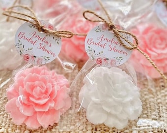 Flower Soap Favors - Rose Bridal Shower Decorations, Baby Shower Favors for Guests Girl Bulk, Wedding Bachelorette Birthday Party Rose Soaps