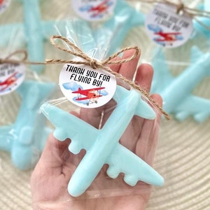 Airplane Soap Favors - Plane Pilot Party Decorations, Kids Birthday Girl Boy, Vintage Aviation Gift, Time Flies First Birthday Party Decor
