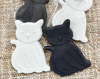Cat Shaped SOAP Party Favors -- Cat Themed Items Birthday Decorations, Black and White Kitten, Kids Gift for Guests, Let's Pawty Lover Decor