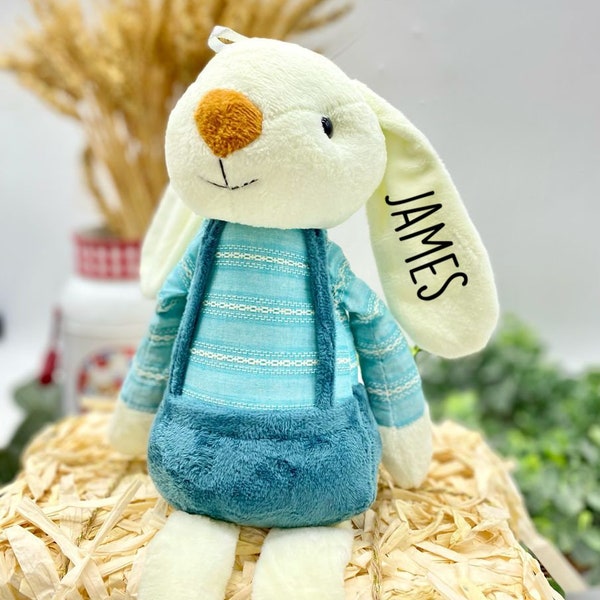 Baby Boy Gift Personalized - Easter Bunny Gift for Kids Boy Girl Ideas Rabbit Doll Plush My First Easter Toy Decor Animal Doll Rabbit Bunny