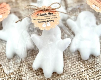 Ghost Baby Shower Soap Favors - Little Boo is Almost Due On the Way, Fall Pumpkin Halloween Girl Boy Gender Neutral Decor, Thank you Gift