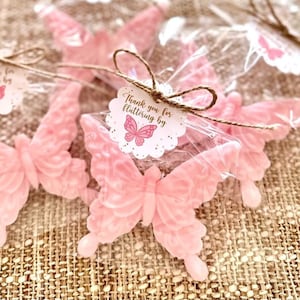 Butterfly Soap Favors - Baby Shower Girl, Personalized Bridal Party Decorations, Gift for Guests, Birthday Quinceanera Sweet 16 Floral Theme
