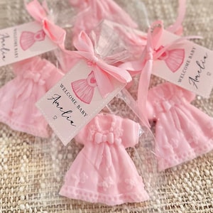Baby Shower Soap Favors - Pink Dress Gift, Girl Elegant Sprinkle Decoration, Baptism Party Souvenir