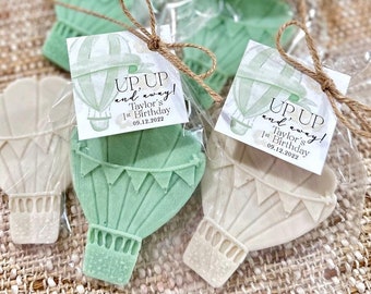 Hot Air Balloon Soap Favors - Baby Shower Decorations, Up and Away Birthday Gift for Guests in Bulk, Girl Boy Gender Neutral Reveal Party