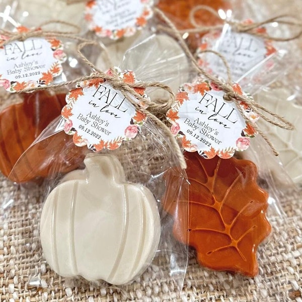 Elegant Fall Soap Favors Scented - Pumpkin Baby Shower Bridal Halloween Party in Love Decoration Birthday Leaf Wedding Gift for Guests Bulk