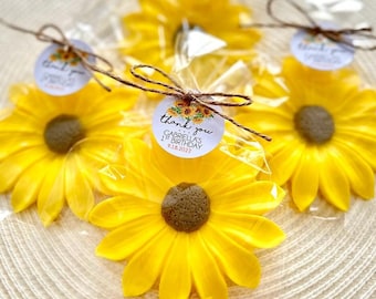 Big Sunflower Soap Favors - Sunflower Baby Shower Party Decor, Summer Bridal Shower, Baby Kids Girl Birthday Gift Decor Sun Flower Wedding