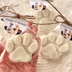 Dog Paw Soap Favors - Dog Party Favors, Dog Themed Birthday Baby Shower Party Decorations, Pet New Puppy Birthday Party Let&#39;s Pawty Supplies