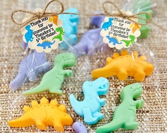 Dinosaur Soap Favors - Birthday Party Decorations, Baby Shower Recuerdos, Girl Boy Dino Theme Gift for Guests in Bulk Goodie Bag Filler Idea