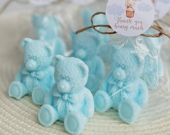 Teddy Bear Soap Favors - Baby Shower Favors, Beary First Birthday Party Decorations Girl Boy, Thank You Beary Much Gender Neutral Gift Decor