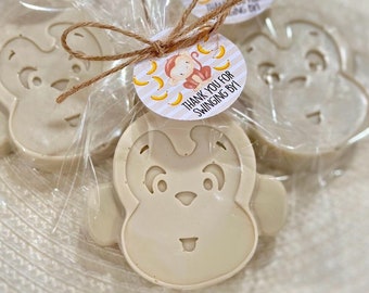 Monkey Soaps -- Monkey Party Favors Baby Shower Favor Monkey Birthday Boy Girl Safari Decoration Wild One Animals Gender Reveal Neutral Gift