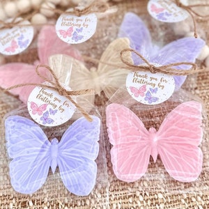 Elegant Butterfly Soap Favors - Baby Shower Girl, Personalized Bridal Party Decor Gift for Guests Birthday Quinceanera Sweet 16 Floral Theme