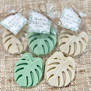 Wild One Soap Favors - First Birthday Girl Boy Gift for Guests in Bulk, Safari Baby Shower Favors, Jungle Forest Leaf Theme Decorations